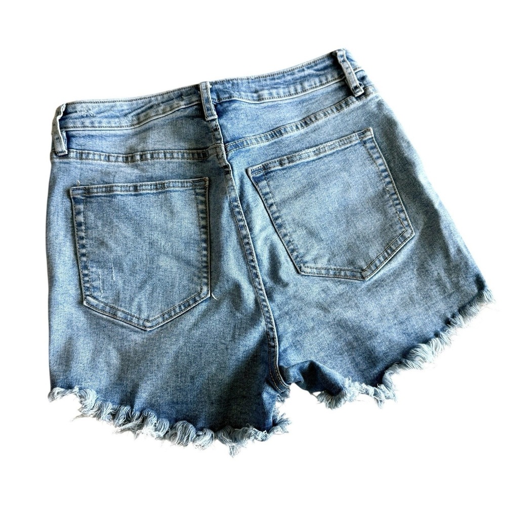 We The Free High Rise Distressed Cut Off Denim Shorts Blue Size 30 - Picture 2 of 7